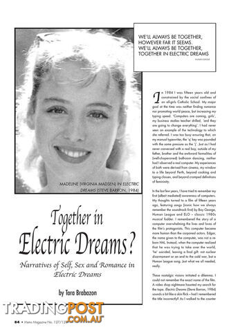 Together in Electric Dreams? Narratives of Self, Sex and Romance in 'Electric Dreams'