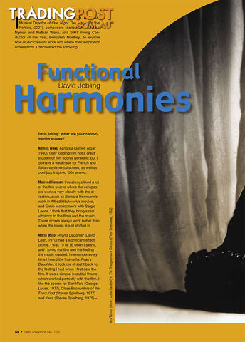 Functional Harmonies
