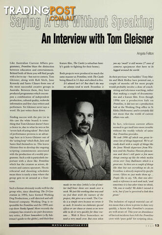 Saying a Lot Without Speaking: An Interview with Tom Gleisner