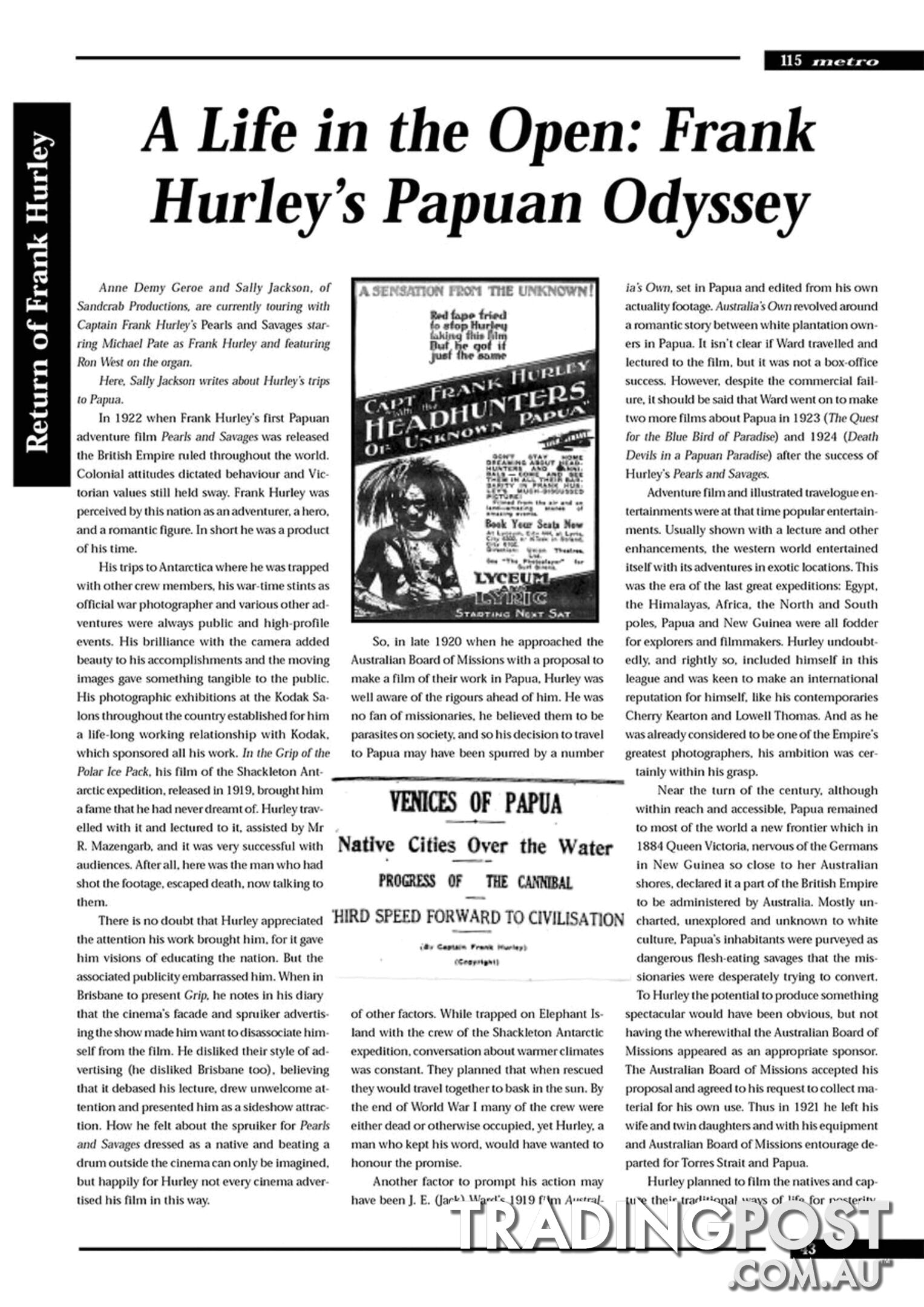 A Life in the Open: Frank Hurley's Papuan Odyssey