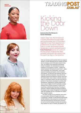 Kicking the Door Down: Lessons from the Women in Screen Workshop