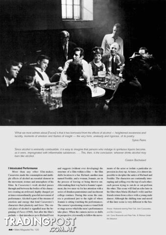 Intoxication, the Body, Burlesque: Cassavetes's Love Streams