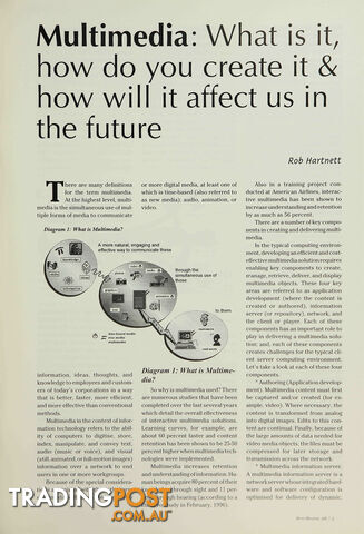 Multimedia: What Is It, How Do You Create It and How Will It Affect Us in the Future