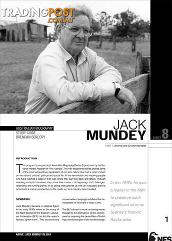 Australian Biography Series - Jack Mundey (Study Guide)
