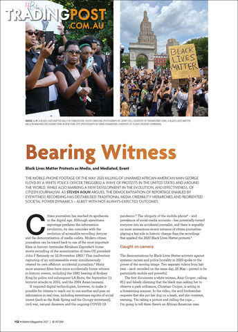Bearing Witness: Black Lives Matter Protests as Media, and Mediated, Event