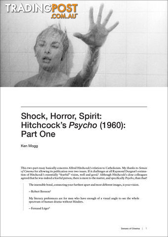 Shock, Horror, Spirit: Hitchcock's 'Psycho' (1960): Part One
