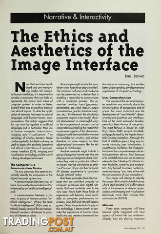 The Ethics and Aesthetics of the Image Interface