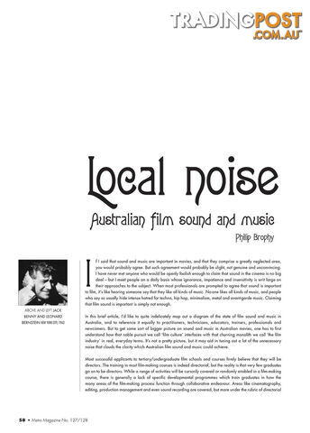 Local Noise: Australian Film Sound and Music