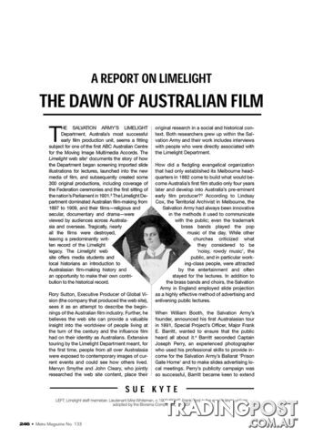 A Report on Limelight: The Dawn of Australian Film