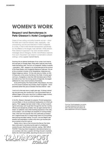 Women's Work: Respect and Remoteness in Pete Gleeson's Hotel Coolgardie