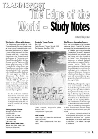 The Edge of the World' - Study Notes