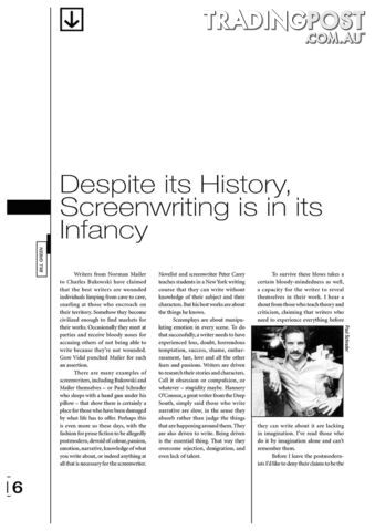 Despite Its History, Screenwriting Is in Its Infancy
