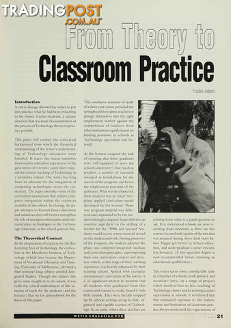 From Theory to Classroom Practice