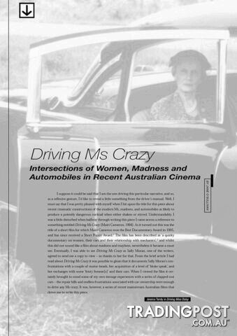 Driving Ms Crazy': Intersections of Women, Madness and Automobiles in Recent Australian Cinema