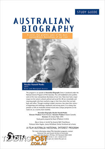 Australian Biography - Rosalia Kunoth Monks (Study Guide)