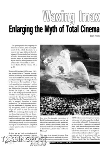 Waxing Imax: Enlarging the Myth of Total Cinema