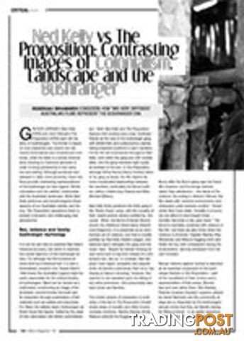 Ned Kelly vs The Proposition: Contrasting Images of Colonialism, Landscape and...