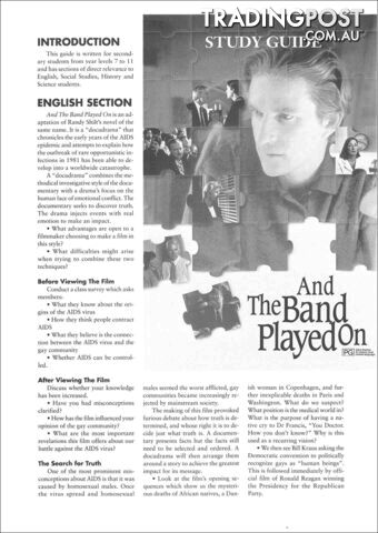 And the Band Played On ( Study Guide)