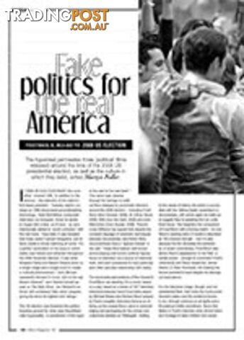 Fake Politics for the Real America: Frost/Nixon, W., Milk and the 2008 US...
