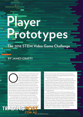 Player Prototypes: The 2016 STEM Video Game Challenge