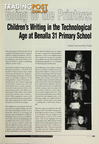 Going to the Printers': Children's Writing in the Technological Age at Benalla...