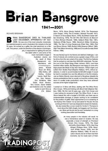 Brian Bansgrove: 1941-2001