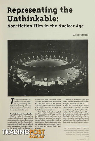 Representing the Unthinkable: Non-fiction Film in the Nuclear Age