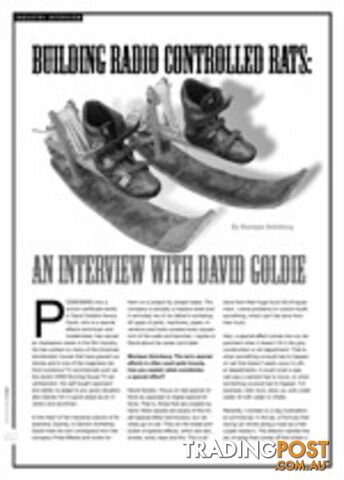 Building Radio Controlled Rats: An Interview with David Goldie