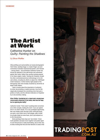 The Artist at Work: Catherine Hunter on 'Quilty: Painting the Shadows' - photo 1 of 1