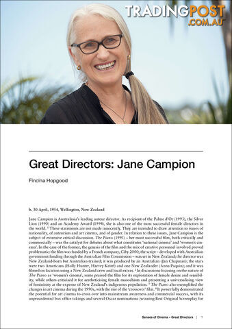 Great Directors: Jane Campion