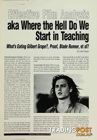 Effective Film Analysis: Aka Where the Hell Do We Start in Teaching 'What's...
