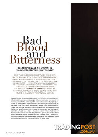 Bad Blood and Bitterness: Colonisation and the Western in Warwick Thornton's...