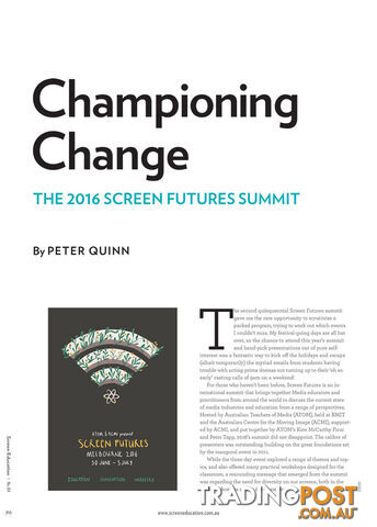 Championing Change: The 2016 Screen Futures Summit