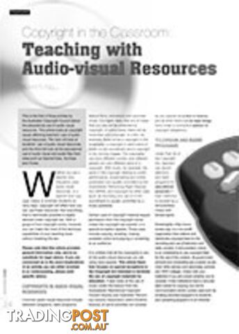 Copyright in the Classroom: Teaching with Audio-Visual Resources