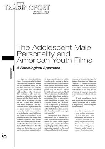 The Adolescent Male Personality and American Youth Films: A Sociological...