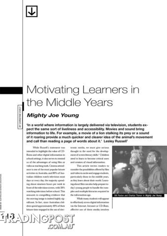 Motivating Learners in the Middle Years: 'Mighty Joe Young'