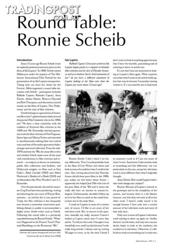 Round Table: Ronnie Scheib