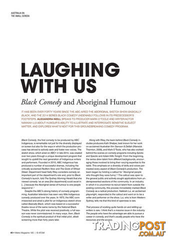 Laughing with Us: Black Comedy and Aboriginal Humour