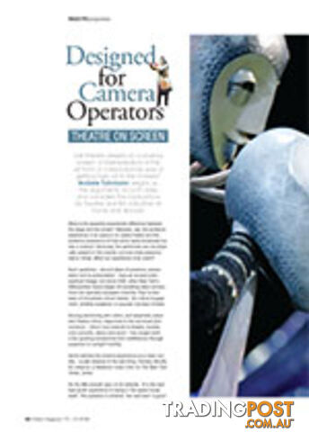 Designed for Camera Operators: Theatre on Screen