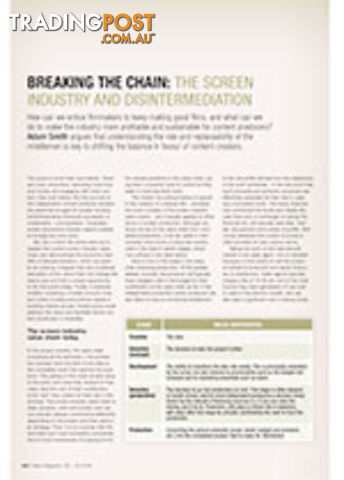 Breaking the Chain: The Screen Industry and Disintermediation