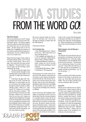 Media Studies from the Word Go!