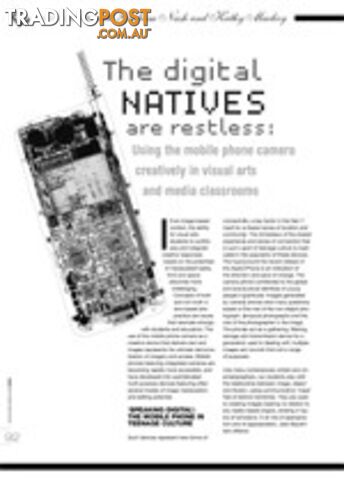 The Digital Natives are Restless: Using the Mobile Phone Camera Creatively in...
