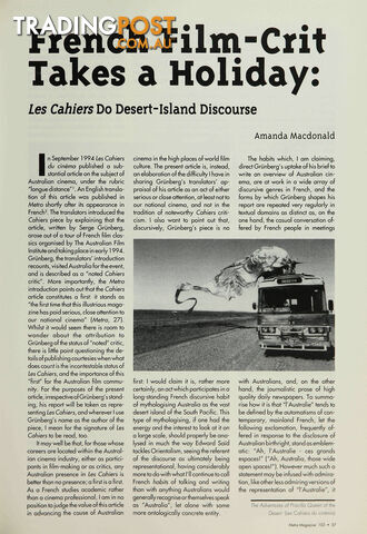 French Film-Crit Takes a Holiday: 'Les Cahiers' Do Desert-island Discourse