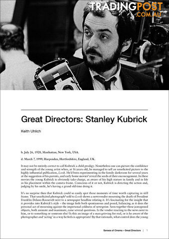 Great Directors: Stanley Kubrick