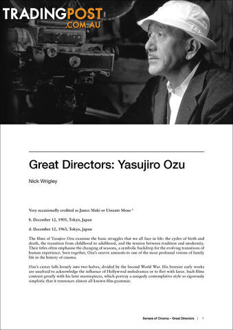 Great Directors: Yasujiro Ozu
