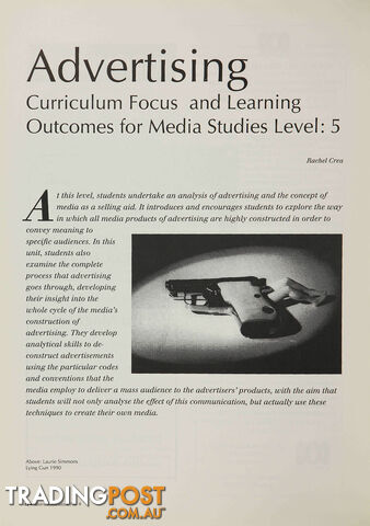 Advertising: Curriculum Focus and Learning Outcomes for Media Studies Level 5