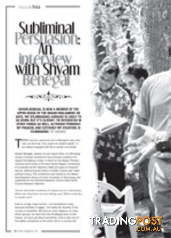 Subliminal Persuasion: An Interview with Shyam Benegal