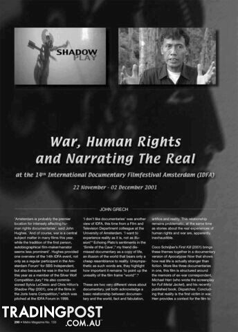 War, Human Rights and Narrating the Real at the 14th International Documentary...