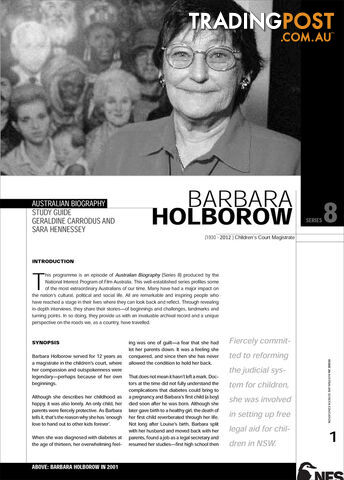 Australian Biography Series - Barbara Holborrow (Study Guide)