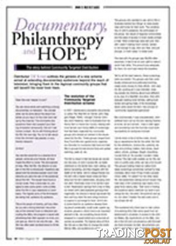Documentary, Philanthropy and HOPE: The Story Behind Community Targeted Distribution